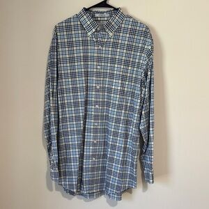 L.L. Bean Men's Blue & White Plaid Button-Down Shirt